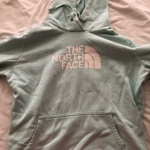 Mint blue north face hoodie